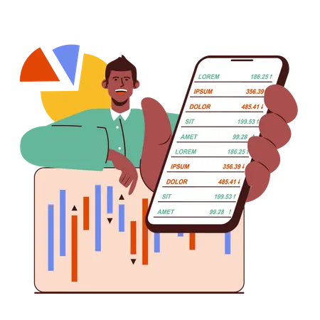 Aplicativo do mercado de ações  Ilustração