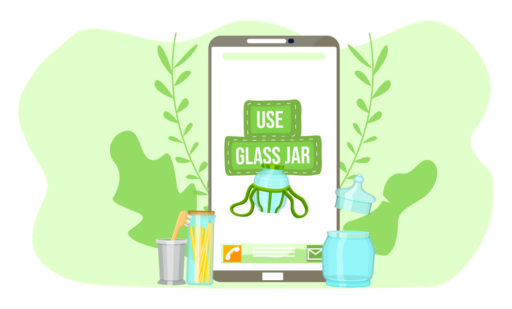 Aplicativo para celular sugere o uso de jarra de vidro  Ilustração