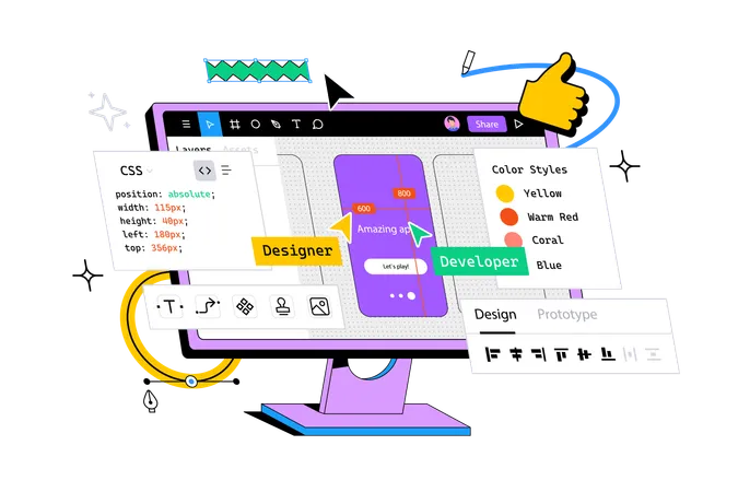 Aplicativo Web Colaborativo para Design de Interface  Ilustração