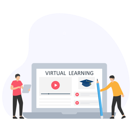 Aplicativos de aprendizagem virtual ajudam alunos a aprimorar seus estudos  Ilustração