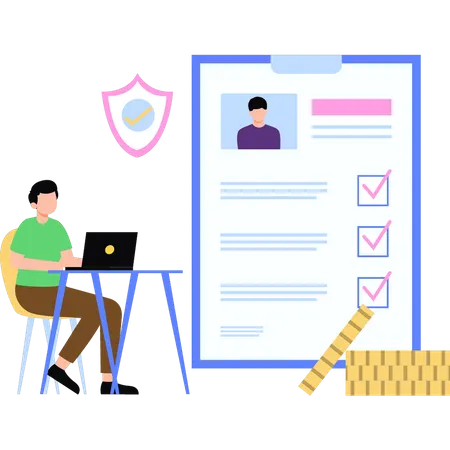 Apólice de seguro on-line  Ilustração