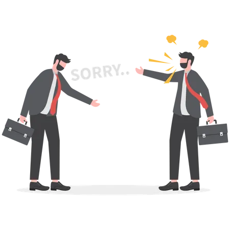 Apologize to say sorry  Illustration