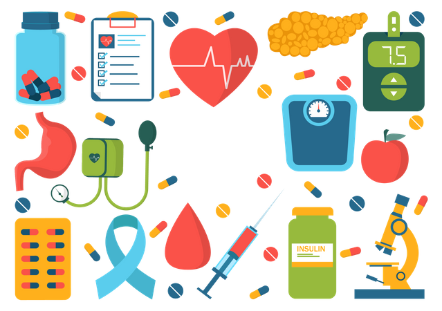 Apoyo a la diabetes  Ilustración