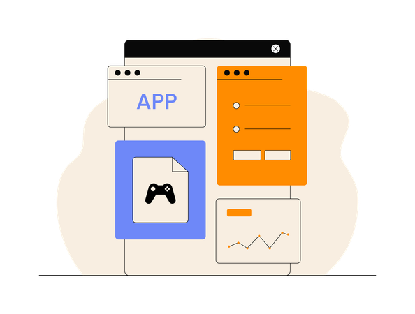 App and Game Development  Illustration