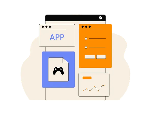 App and Game Development  Illustration