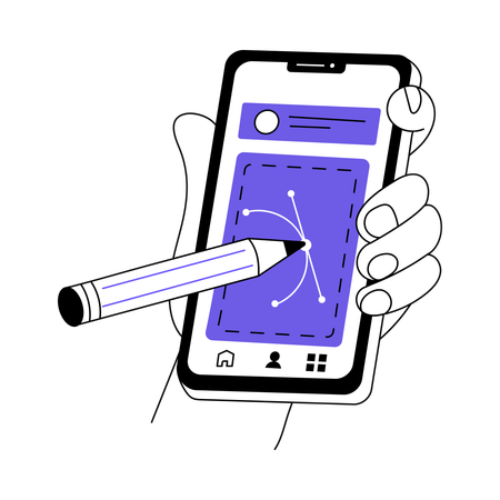 App Design on mobile  Illustration
