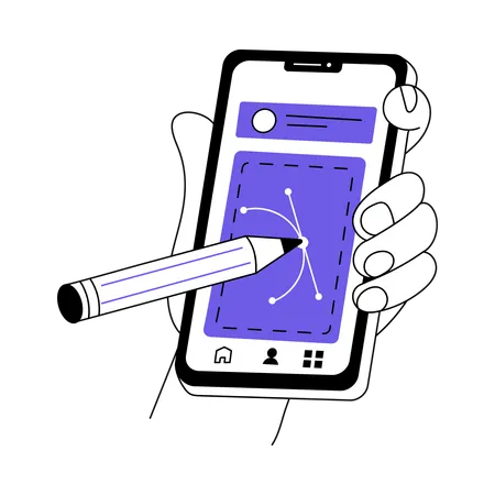 App Design on mobile  Illustration