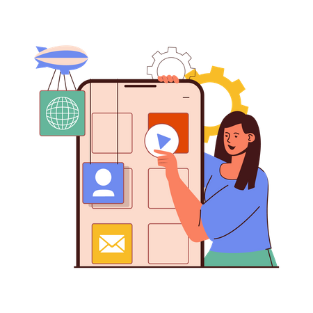 Mobile app development illustration