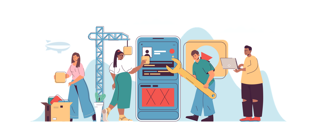 App development  イラスト