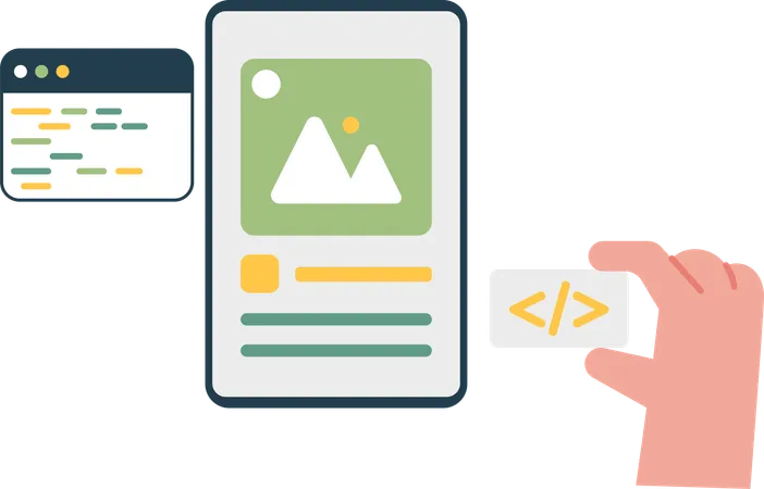 App Development with Coding  Illustration