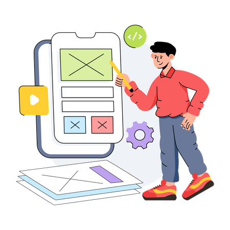 App Wireframe  Illustration