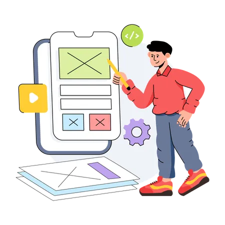 App Wireframe  Illustration