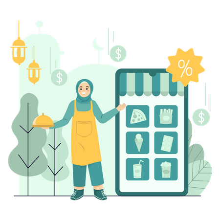 App zur Online-Essensbestellung  Illustration