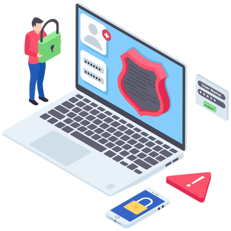 Appareils sécurisés ou protection par mot de passe  Illustration