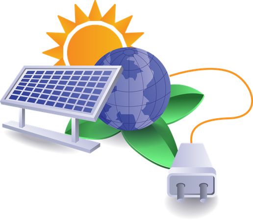 Les appareils utilisent l'énergie solaire  Illustration