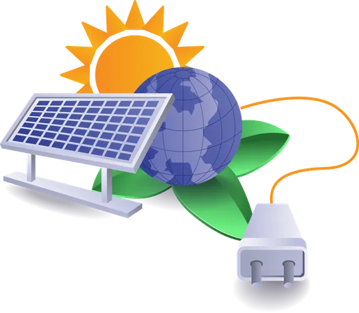 Les appareils utilisent l'énergie solaire  Illustration