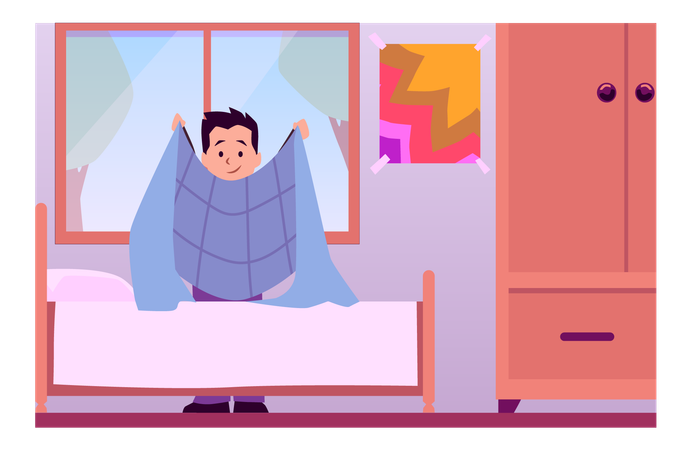 Chambre stylisée de nettoyage d'enfant  Illustration