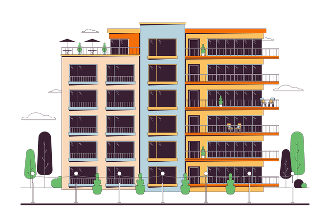 Appartements en copropriété avec balcons  Illustration
