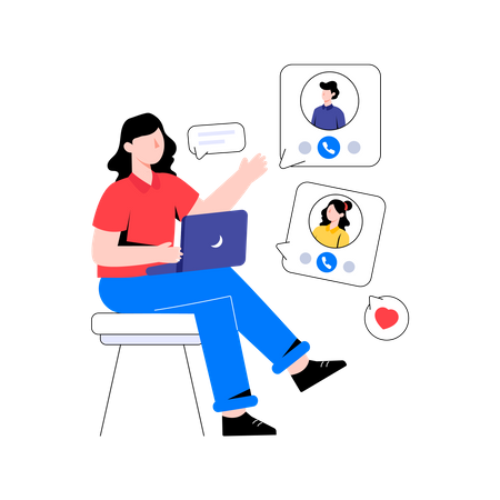 Appel de groupe  Illustration
