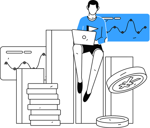 Appel en ligne programmé par un homme d'affaires  Illustration