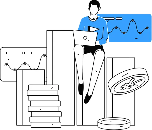 Appel en ligne programmé par un homme d'affaires  Illustration