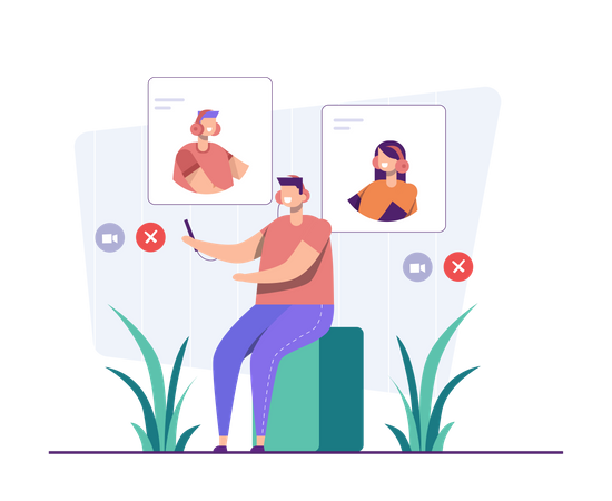 Appel vidéo  Illustration