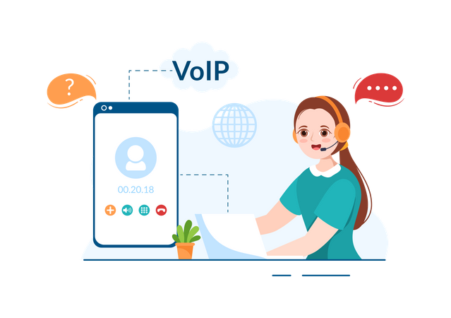 Appel vocal Internet  Illustration