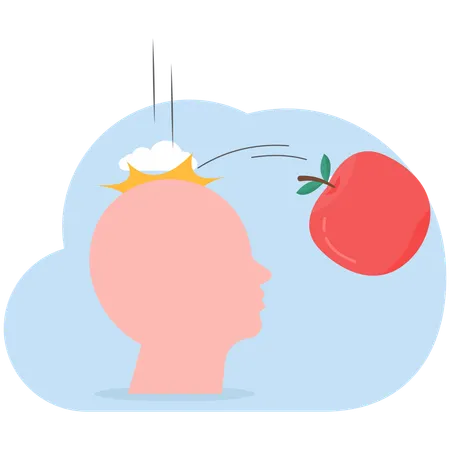 Apple falling down from head  Illustration