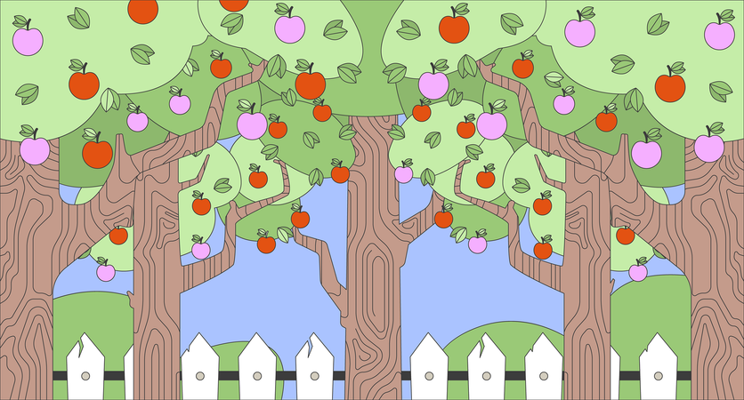 Apple garden  Illustration