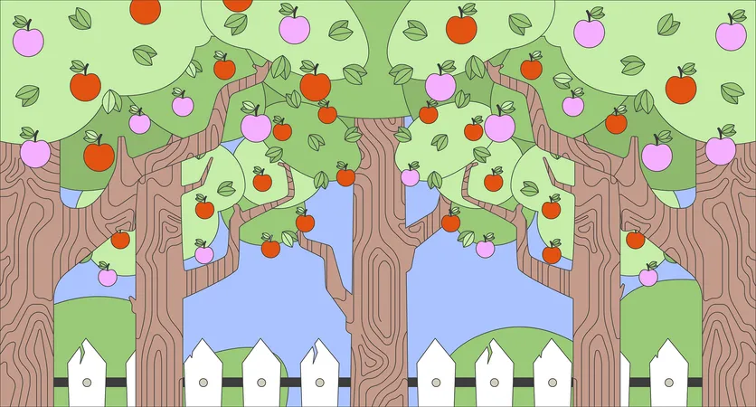 Apple garden  Illustration