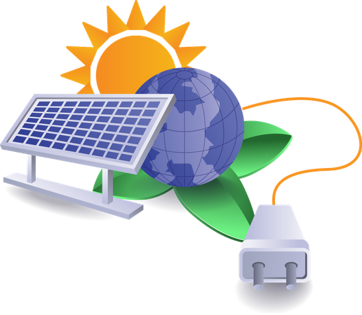 Appliances use solar energy  Illustration