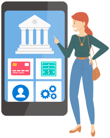 Application bancaire en ligne  Illustration