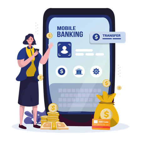 Application bancaire mobile  Illustration