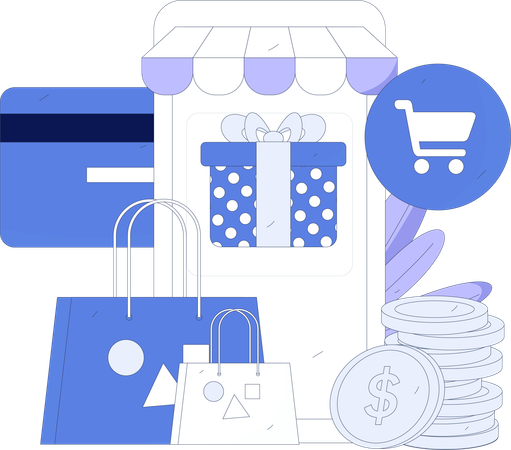 Application d'achat en ligne  Illustration