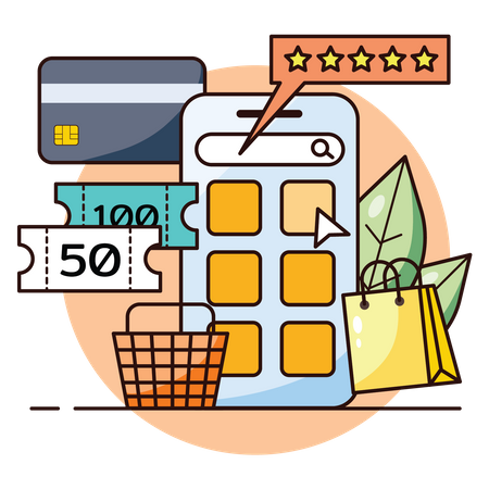 Application d'achat mobile  Illustration