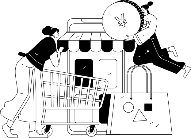 Application d'achat en ligne  Illustration