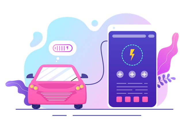 Application de recharge de voiture  Illustration