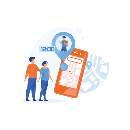 Application de contrôle parental pour la localisation en temps réel des enfants  Illustration