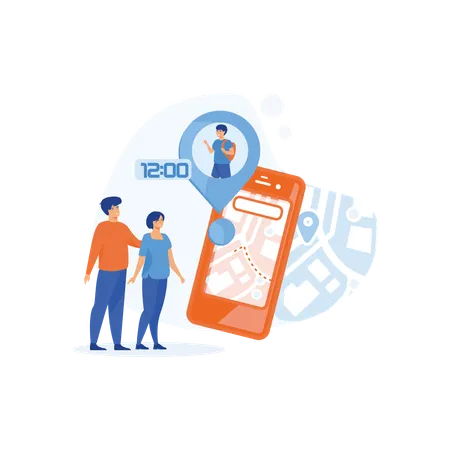 Application de contrôle parental pour la localisation en temps réel des enfants  Illustration