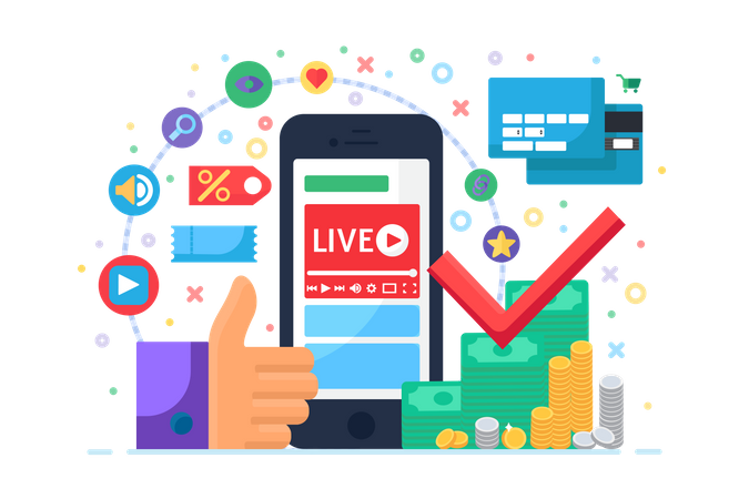Application de diffusion en direct  Illustration