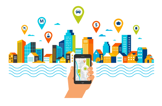 Application de navigation mobile  Illustration