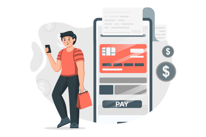 Application de paiement de factures par carte de crédit  Illustration
