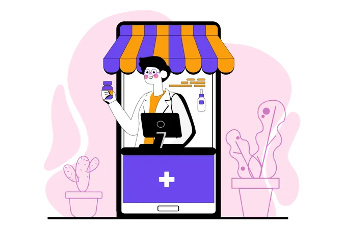 Application de pharmacie mobile  Illustration