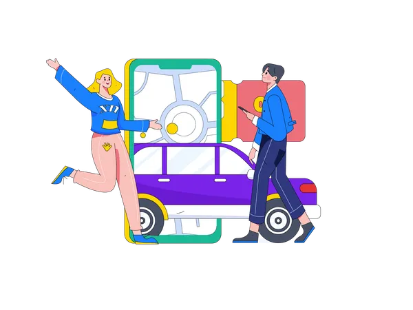 Application de réservation de taxi  Illustration