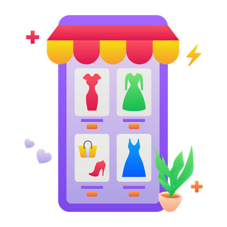 Application d'achat de vêtements  Illustration