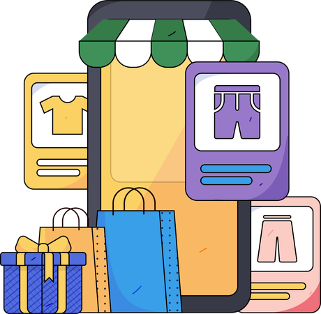 Application d'achat en ligne  Illustration