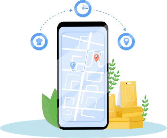 Application de suivi des livraisons de nourriture  Illustration