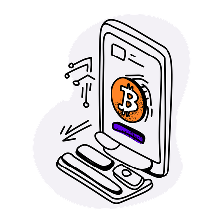 Application de trading de bitcoins  Illustration