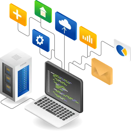 Application Developer Server Network Programming Language Illustration