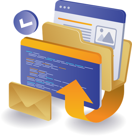 Application developer web folder data  Illustration